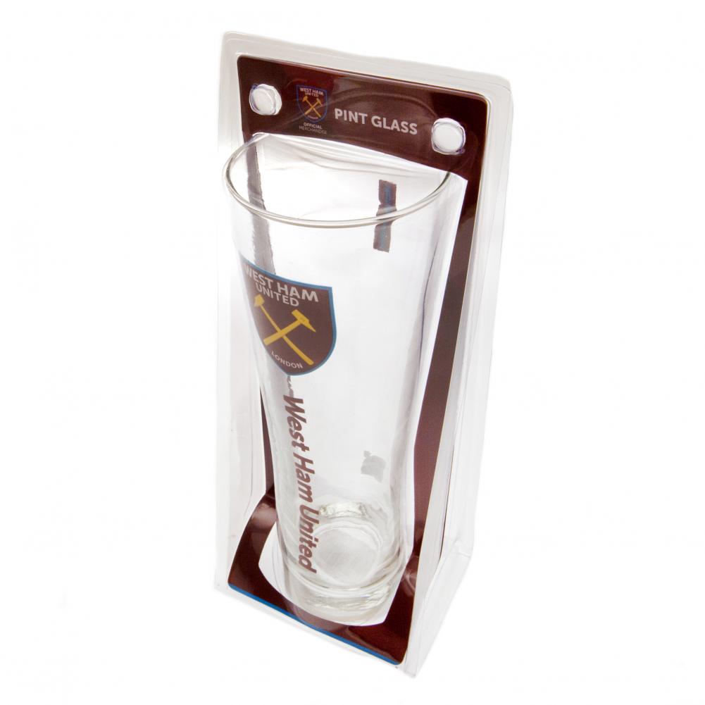 West Ham United FC Crest 570ml Tall Beer Glass - Image 2