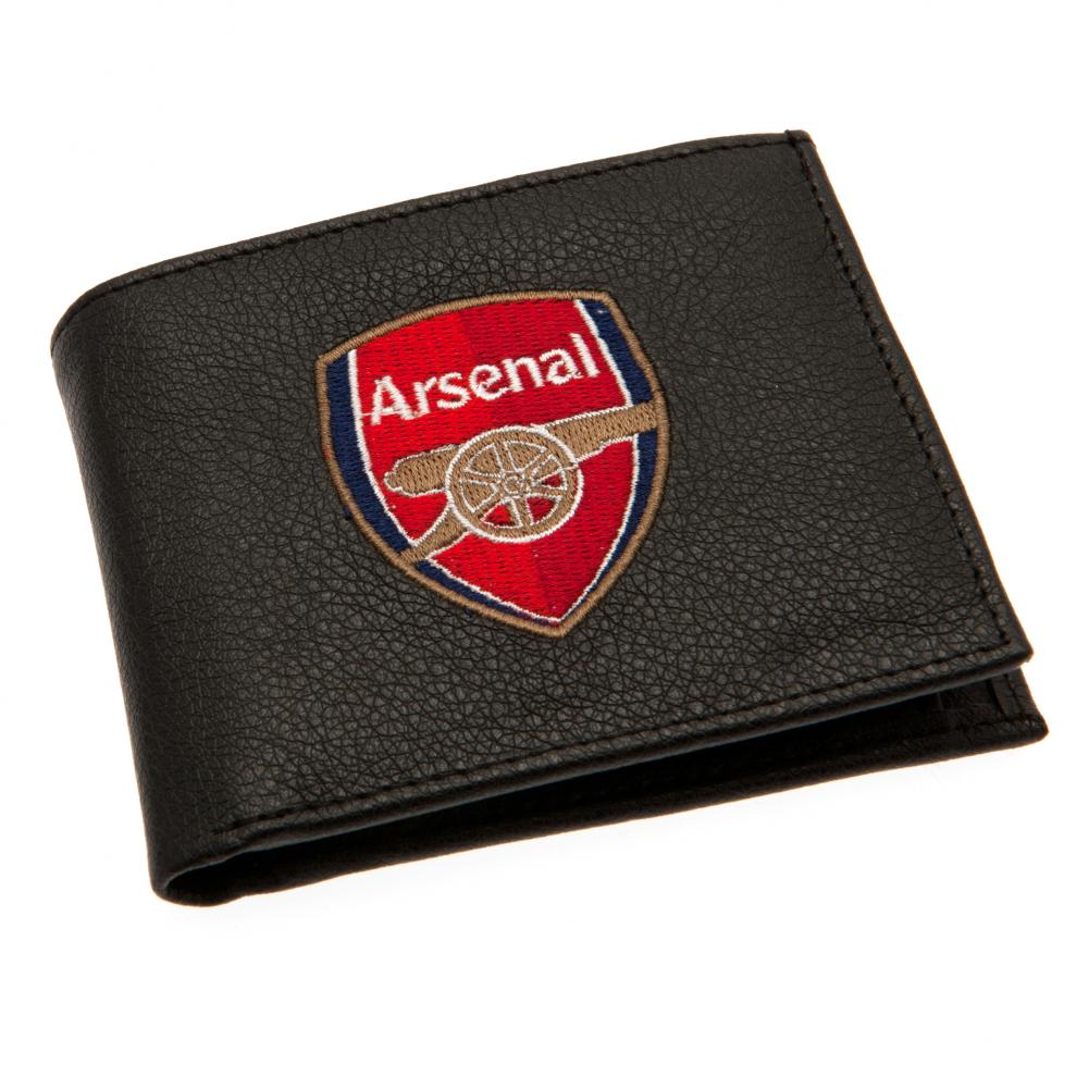 Arsenal FC Black Faux Leather Embroidered Crest Wallet