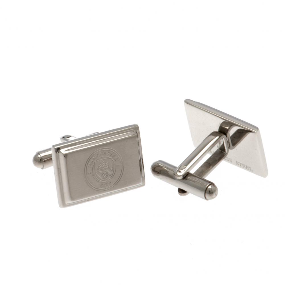 Manchester City FC Stainless Steel Crest Tie Slide & Cufflink Set - Image 2