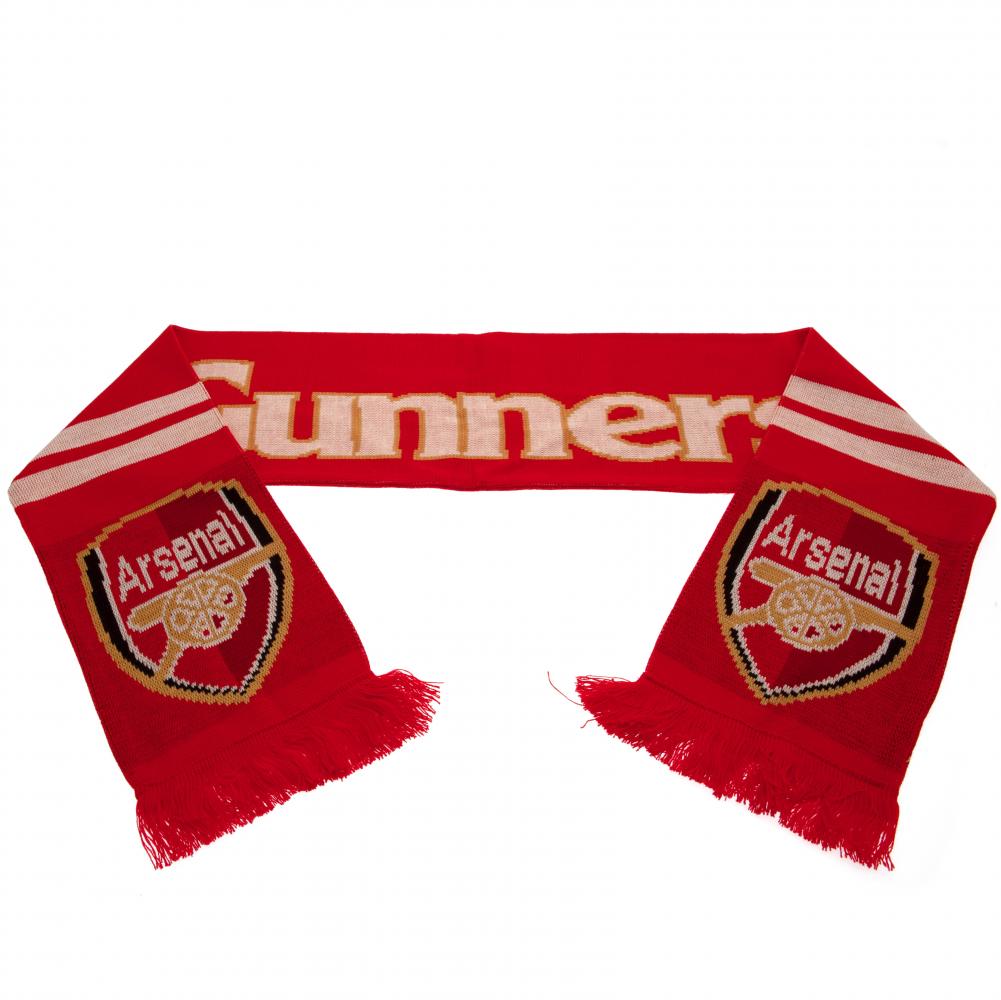 Arsenal FC Red 'Gunners' Jacquard Knit Scarf