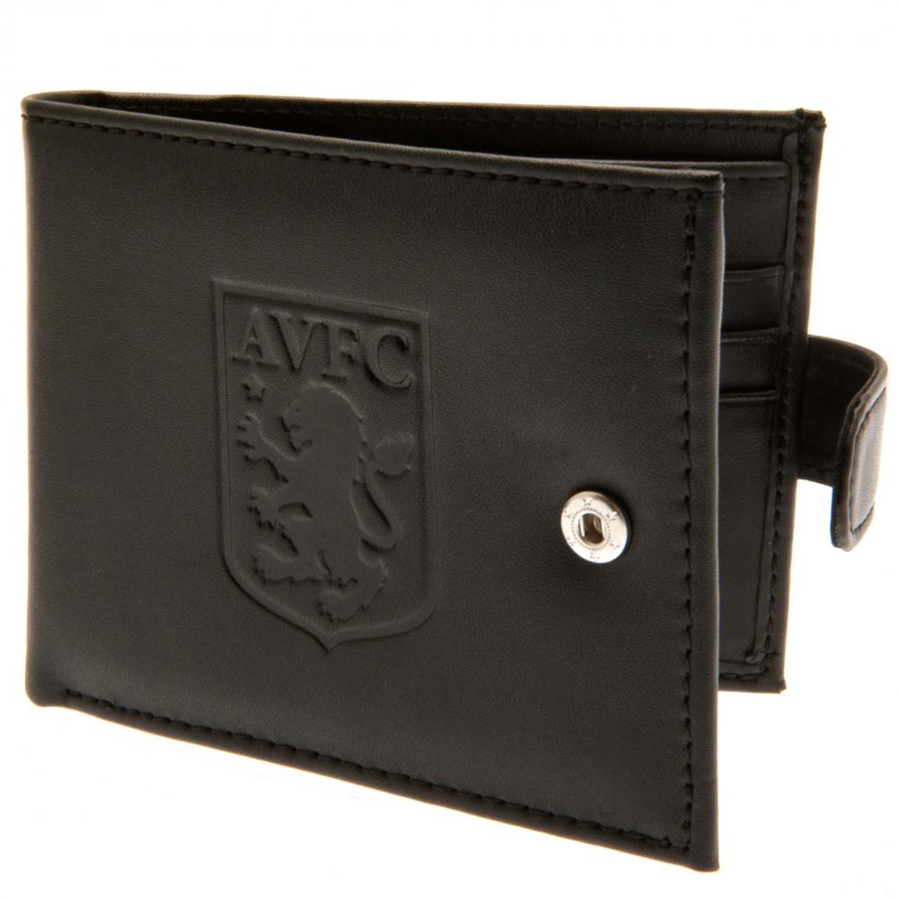 Aston Villa FC Black Leather rfid Anti Fraud Wallet