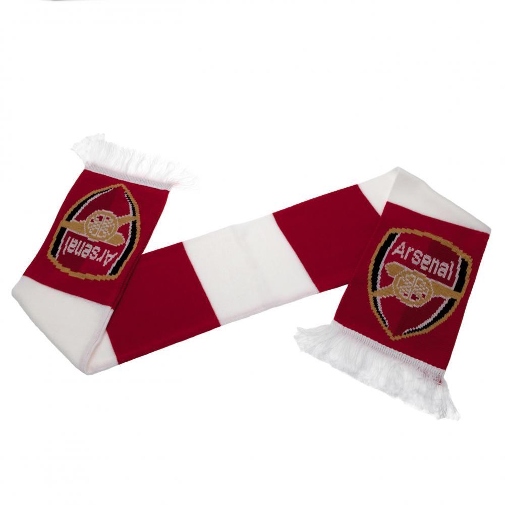 Arsenal FC Red & White Bar Jacquard Knit Scarf