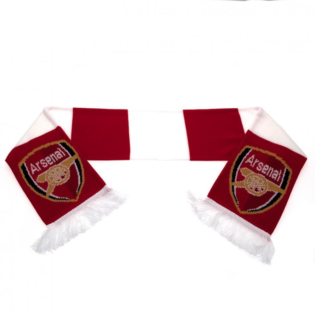Arsenal FC Red & White Bar Jacquard Knit Scarf