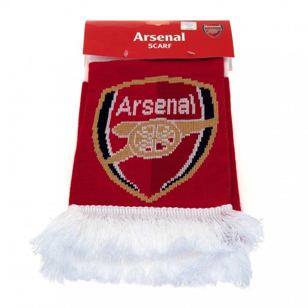 Arsenal FC Red & White Bar Jacquard Knit Scarf