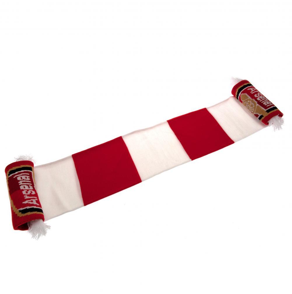 Arsenal FC Red & White Bar Jacquard Knit Scarf