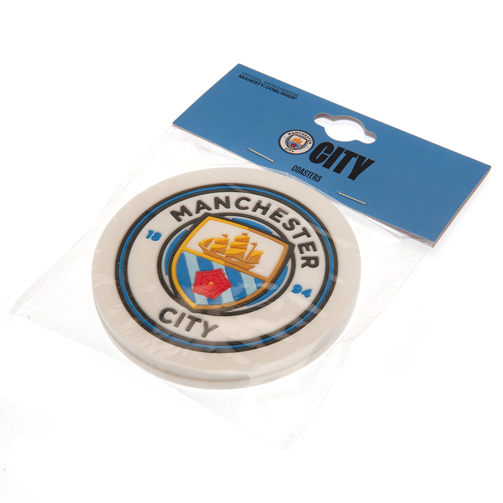 Manchester City FC 2 Pack Crest Coaster Set - Image 3