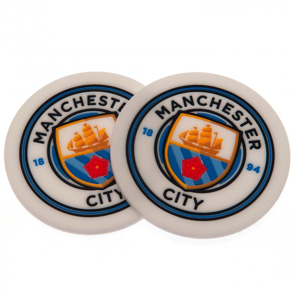 Manchester City FC 2 Pack Crest Coaster Set