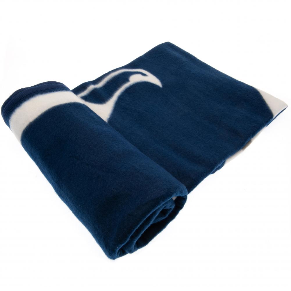 Tottenham Hotspur FC Crest Pulse Design Navy Blue Fleece Blanket