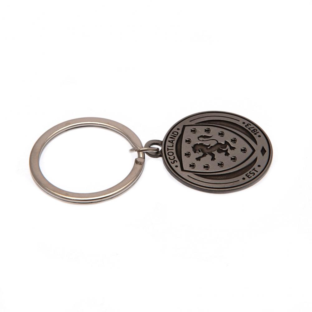 Scottish FA Crest Antique Silver Keyring - Image 2