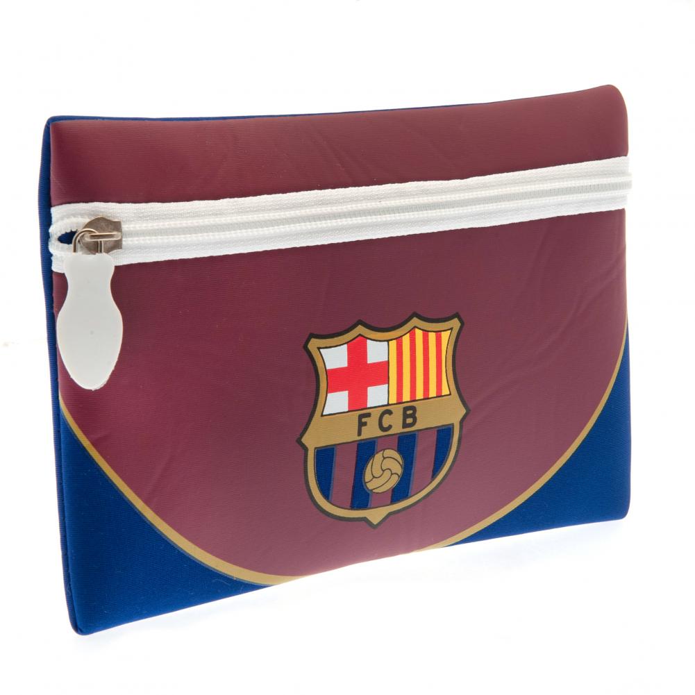 FC Barcelona Crest Swoop Design Neoprene Pencil Case