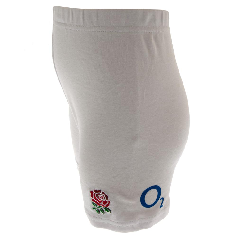 England RFU 6/9 Months White & Grey Shirt & Short Set - Image 3