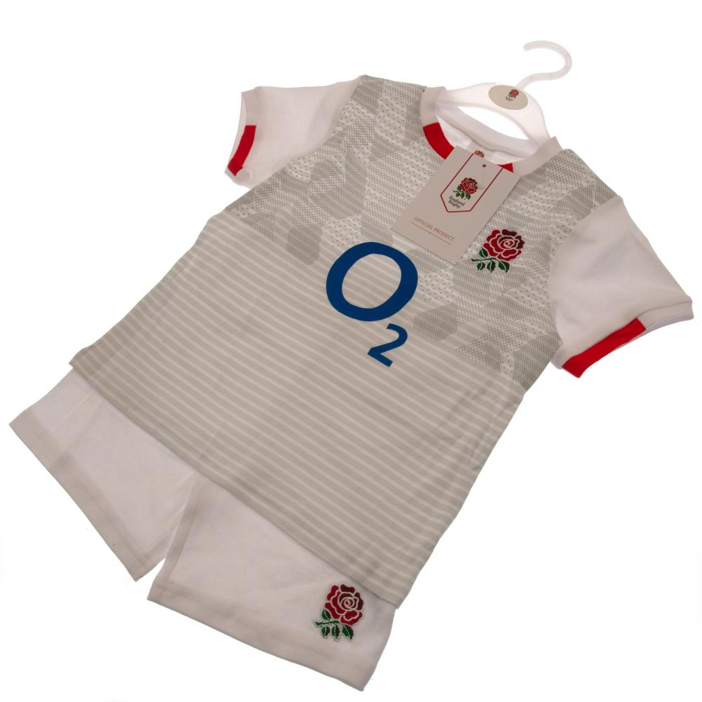 England RFU 6/9 Months White & Grey Shirt & Short Set - Image 5