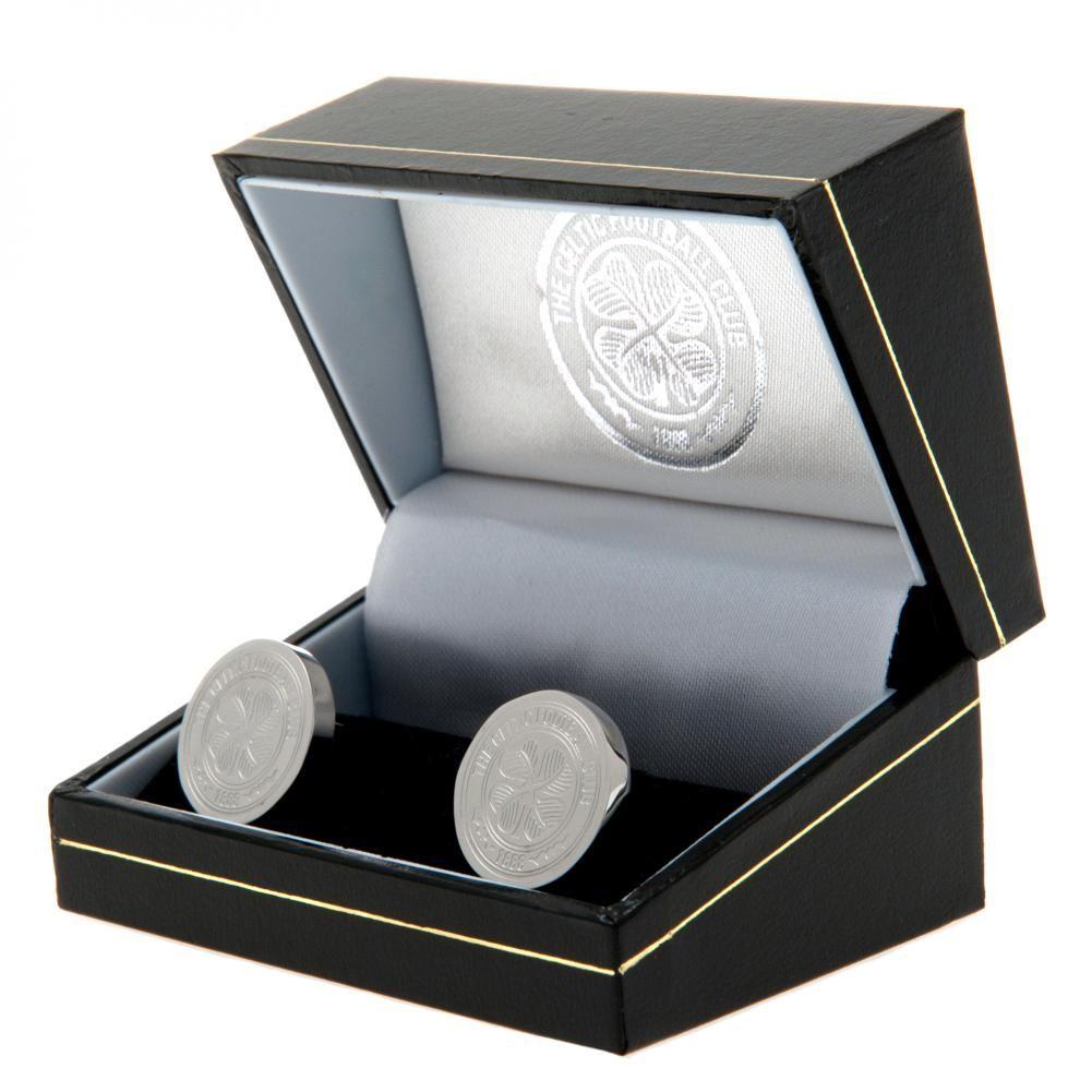 Celtic FC Stainless Steel Formed Crest Cufflinks - Image 2