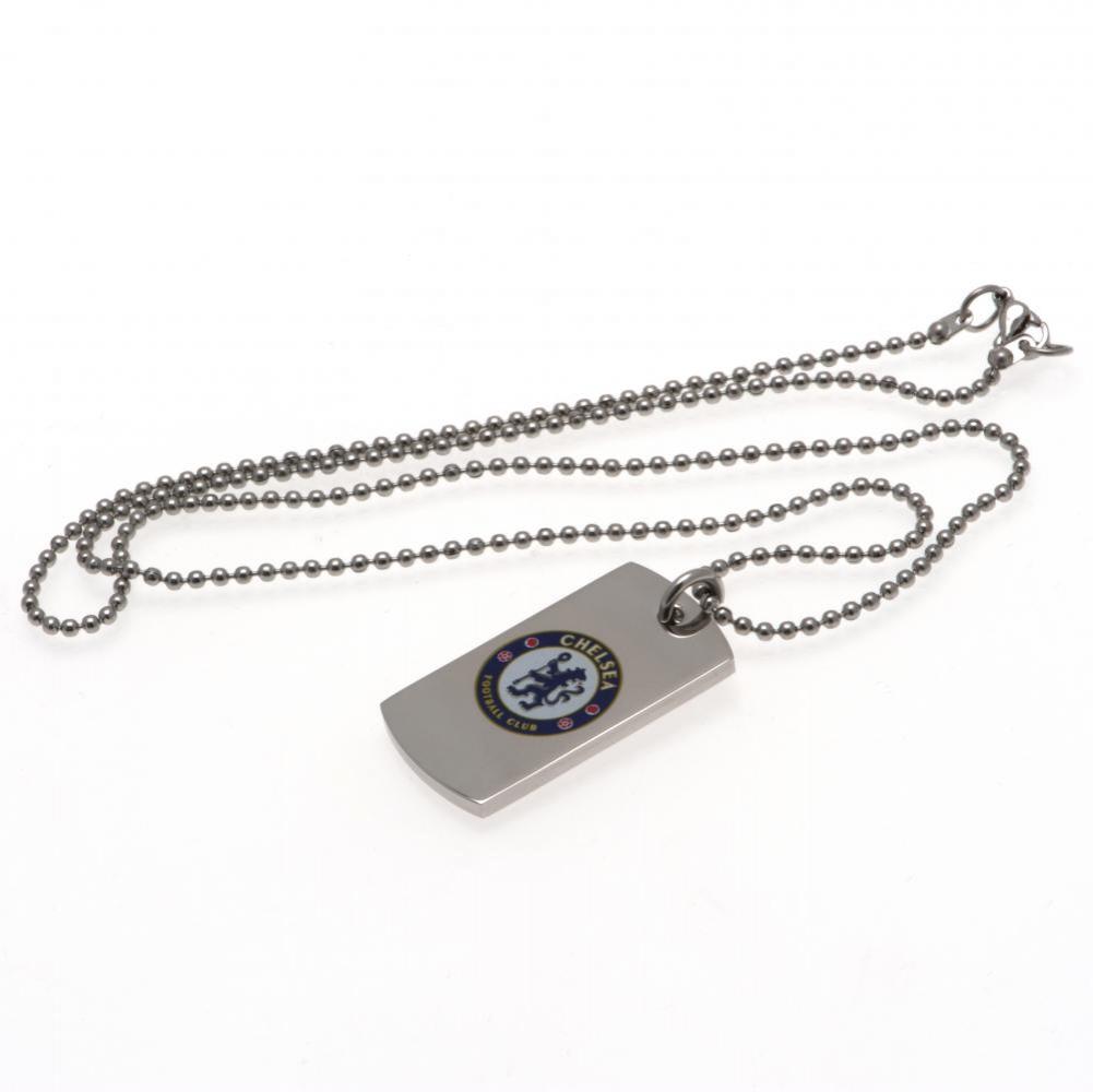 Chelsea FC Colour Crest Stainless Steel Dog Tag & Chain - Image 2
