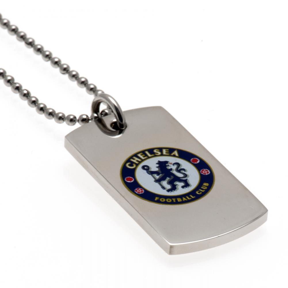 Chelsea FC Colour Crest Stainless Steel Dog Tag & Chain