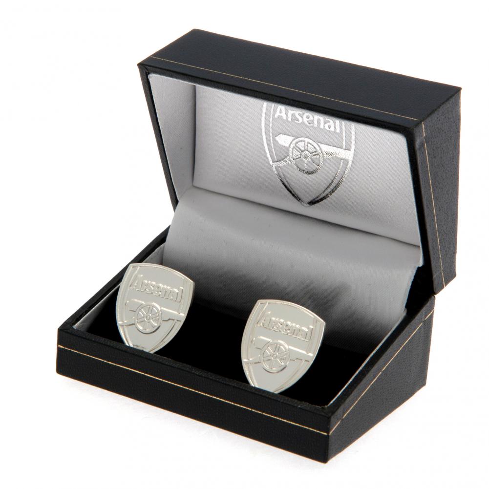 Arsenal FC Silver Plated Formed Crest Cufflinks