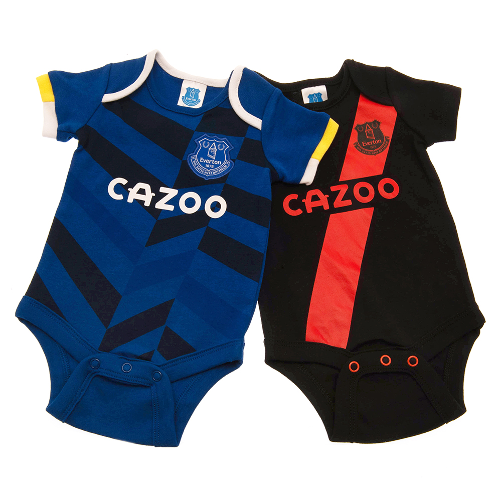 Everton FC 3/6 Months 2 Pack Bodysuit