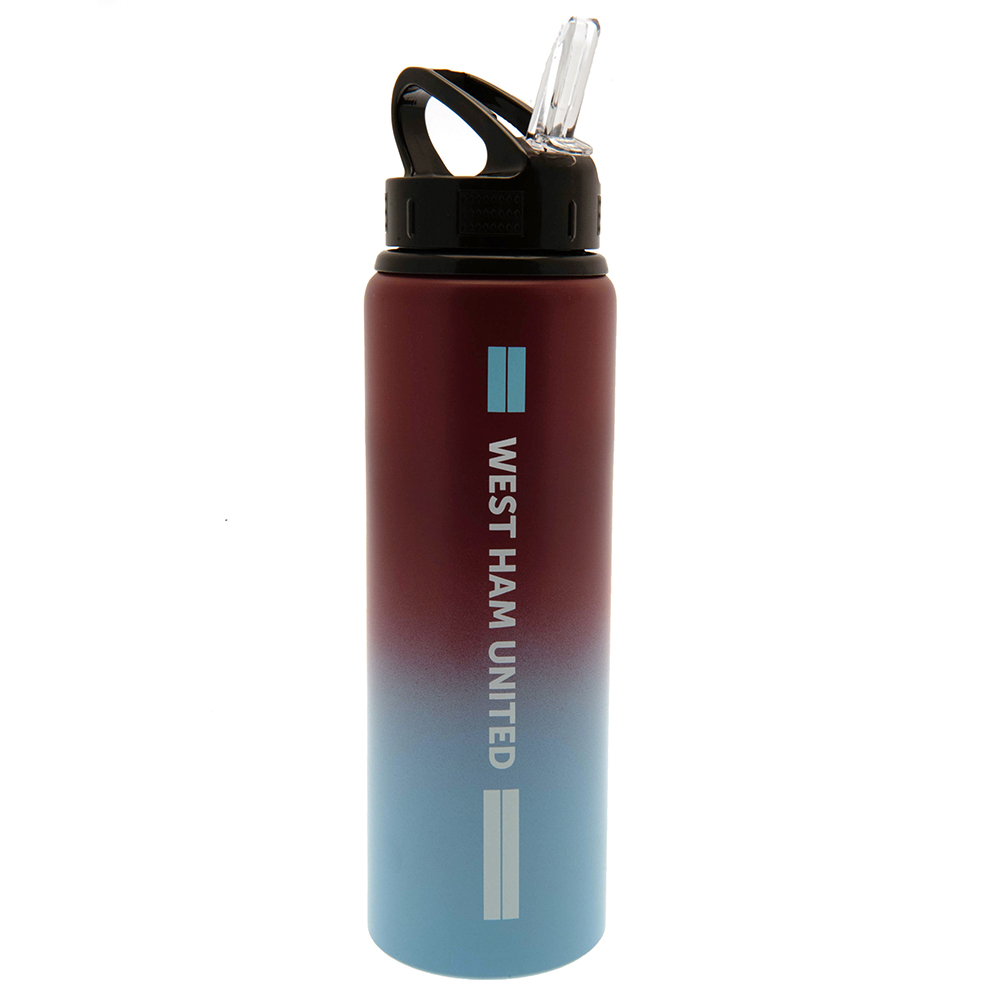 West Ham United FC 750ml Crest Stripe Design Aluminium Drinks Bottle - Image 2