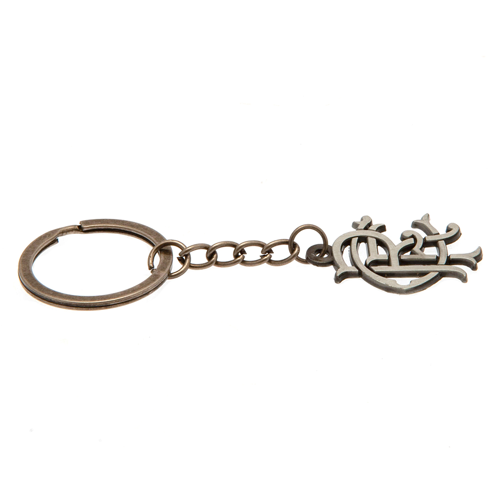 Rangers FC Antique Silver Style Scroll Crest Keyring - Image 2