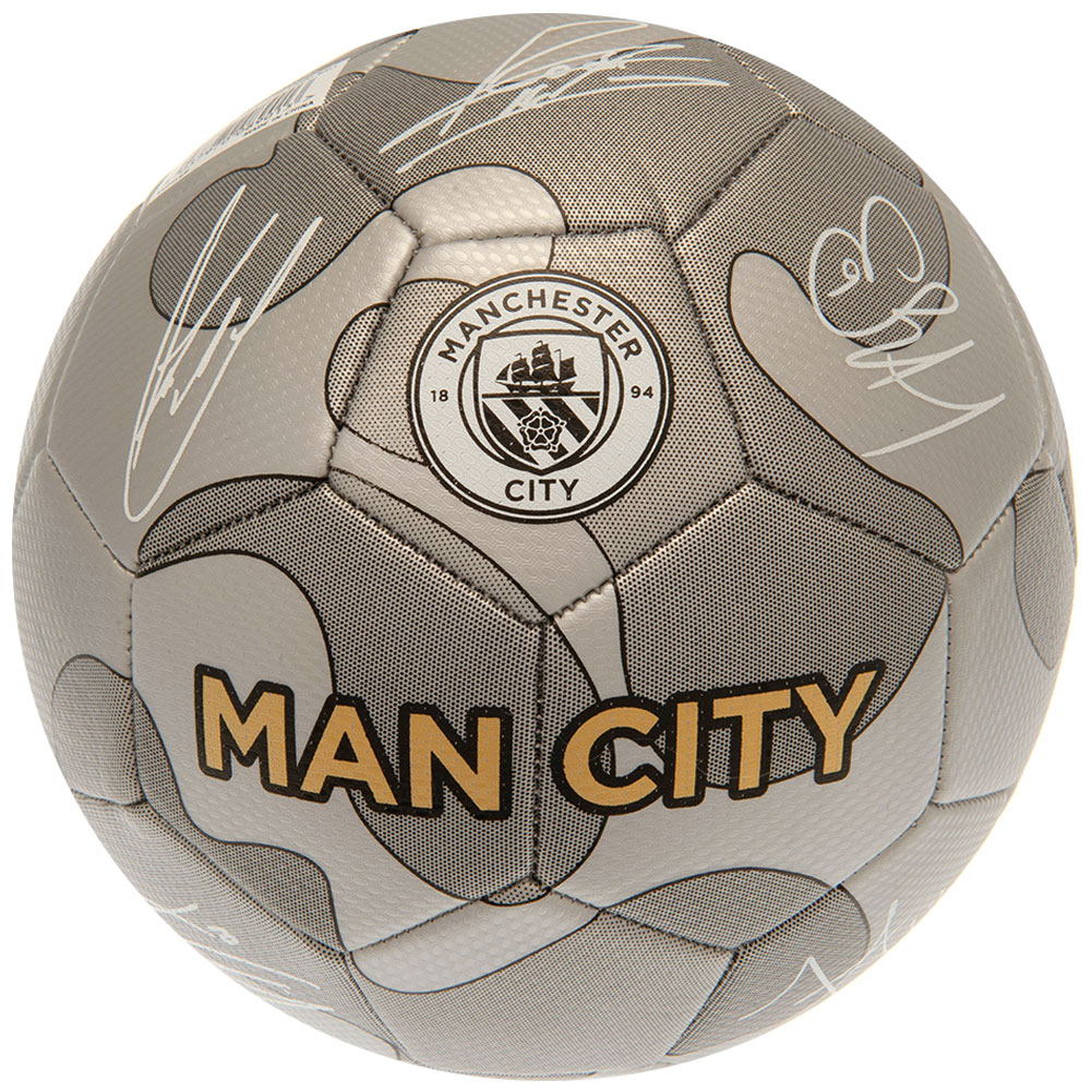 Manchester City FC Size 5 - 32 Panel Silver Camouflage Signature Football