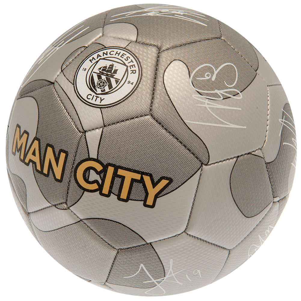 Manchester City FC Size 5 - 32 Panel Silver Camouflage Signature Football - Image 2
