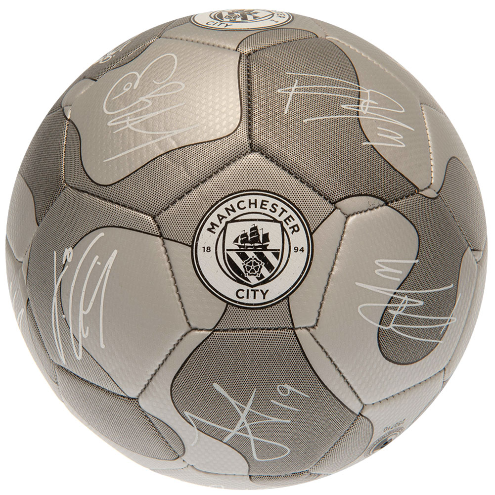 Manchester City FC Size 5 - 32 Panel Silver Camouflage Signature Football - Image 3