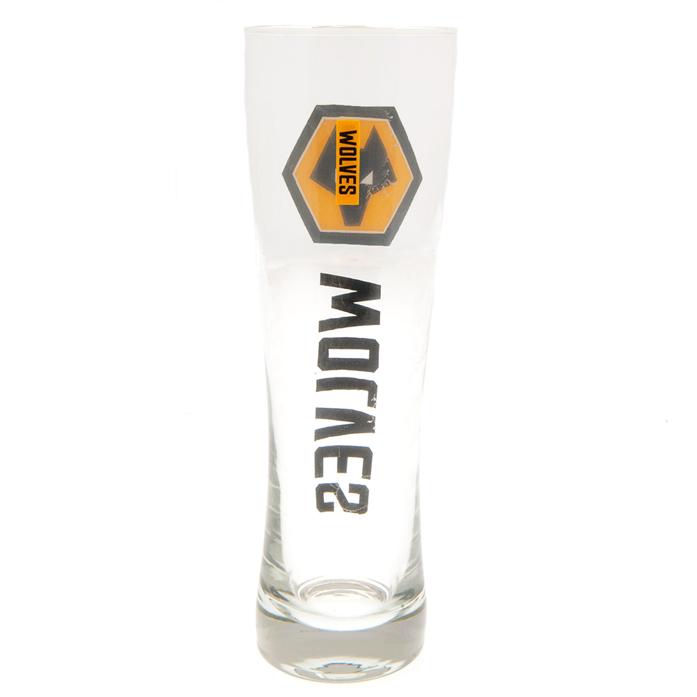 Wolverhampton Wanderers FC 570ml Crest Tall Beer Glass - Image 2
