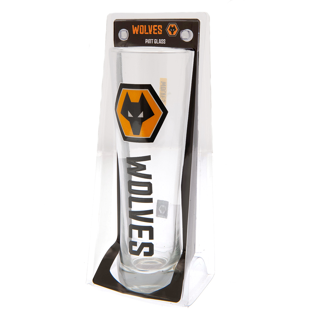 Wolverhampton Wanderers FC 570ml Crest Tall Beer Glass - Image 3