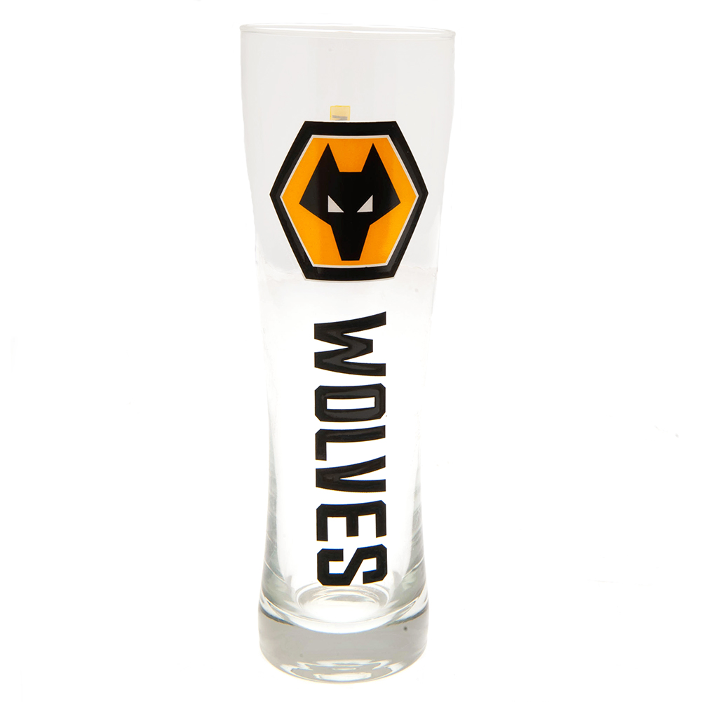 Wolverhampton Wanderers FC 570ml Crest Tall Beer Glass