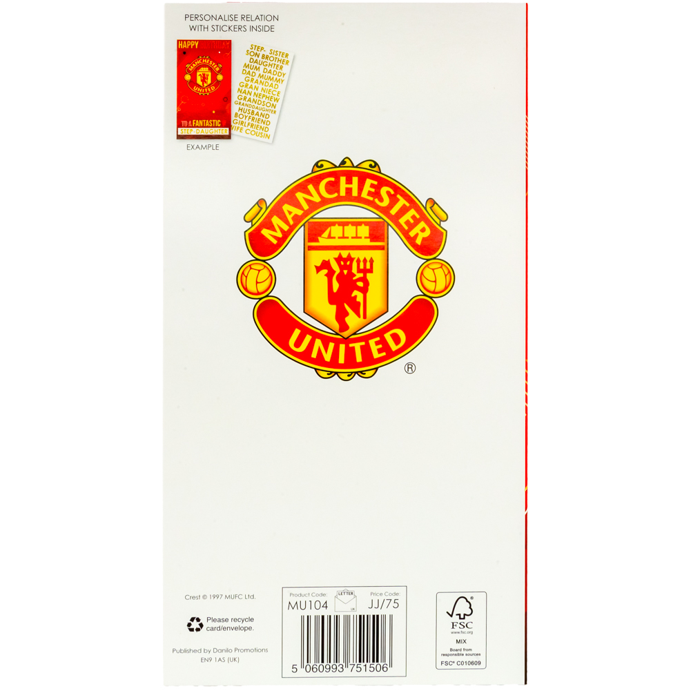 Manchester United FC Crest Personalised Birthday Card - Image 5