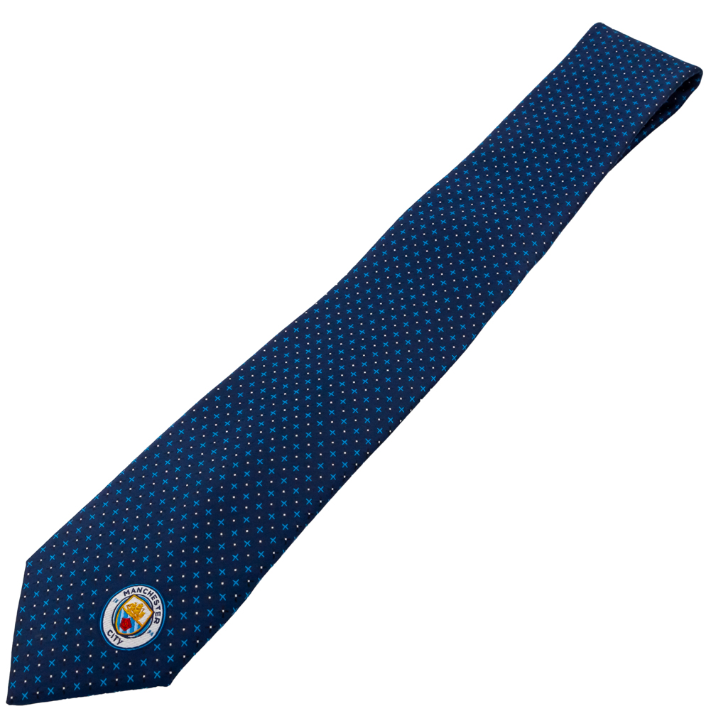 Manchester City FC Navy Blue Small Crest Tie - Image 2