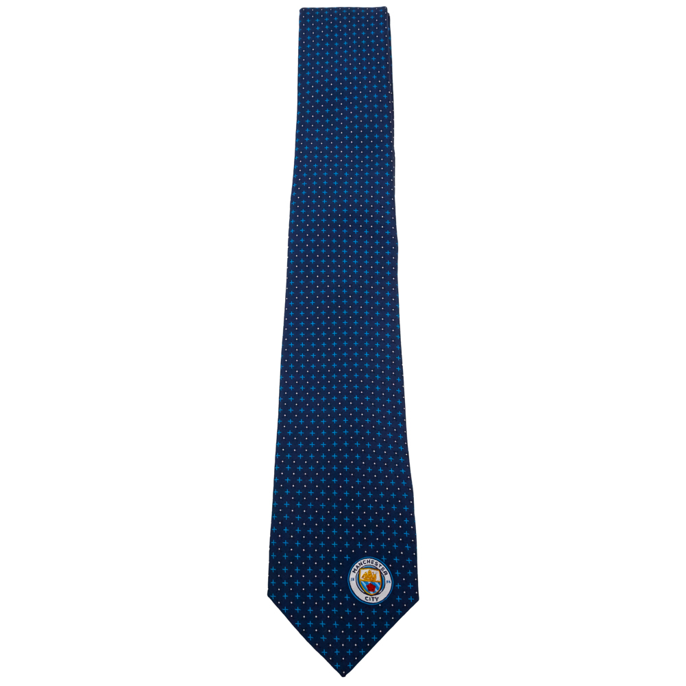 Manchester City FC Navy Blue Small Crest Tie - Image 3