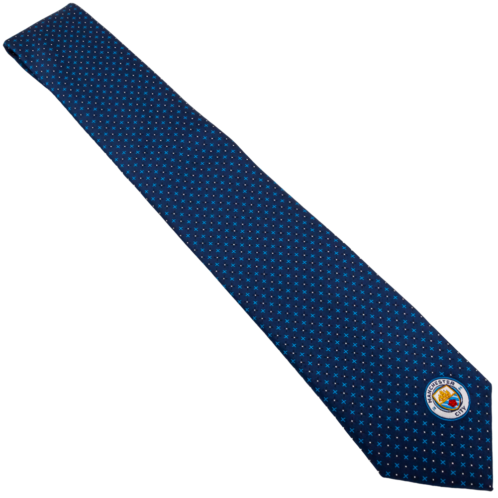 Manchester City FC Navy Blue Small Crest Tie - Image 4