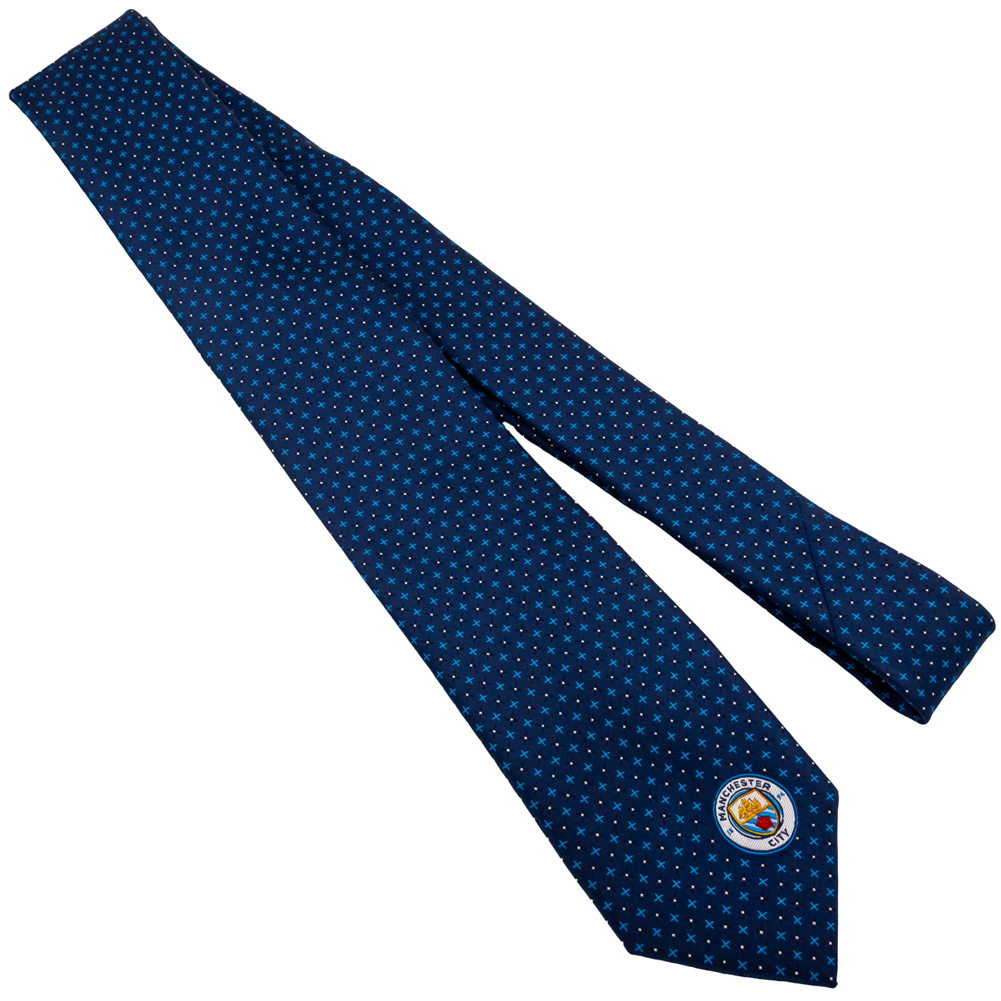 Manchester City FC Navy Blue Small Crest Tie - Image 5