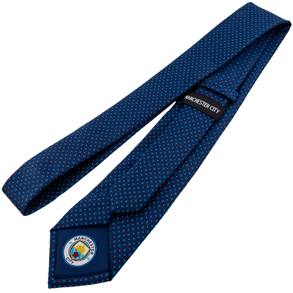 Manchester City FC Navy Blue Small Crest Tie - Image 6