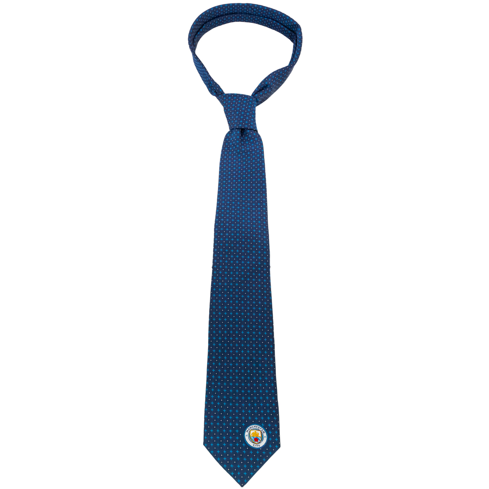 Manchester City FC Navy Blue Small Crest Tie - Image 7