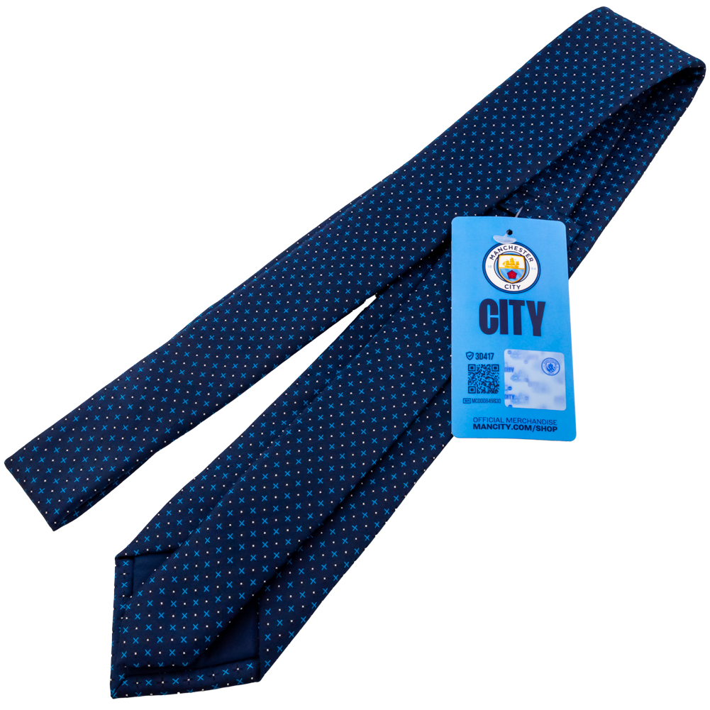 Manchester City FC Navy Blue Small Crest Tie - Image 9