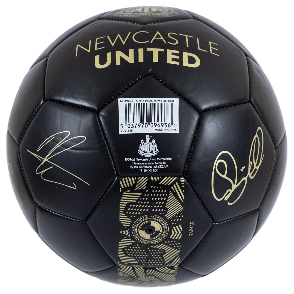 Newcastle United FC Size 5 - 32 Panel Signature Gold Phantom Football - Image 3
