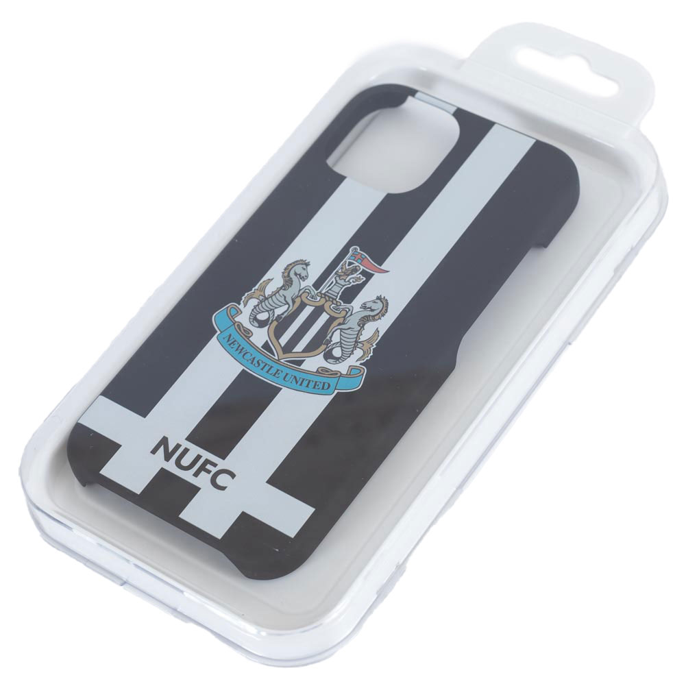 Newcastle United FC iPhone 15 Black & White Striped Hard Case - Image 4