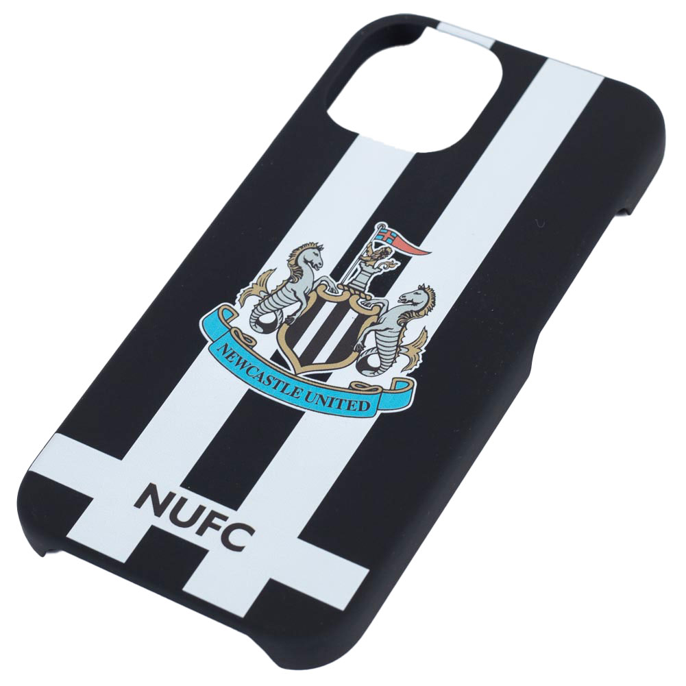 Newcastle United FC iPhone 15 Black & White Striped Hard Case