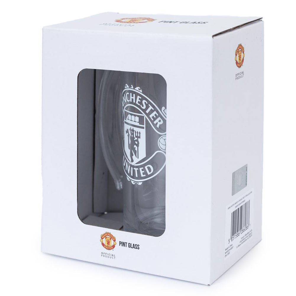 Manchester United FC Mono Crest Stein Glass Tankard - Image 2