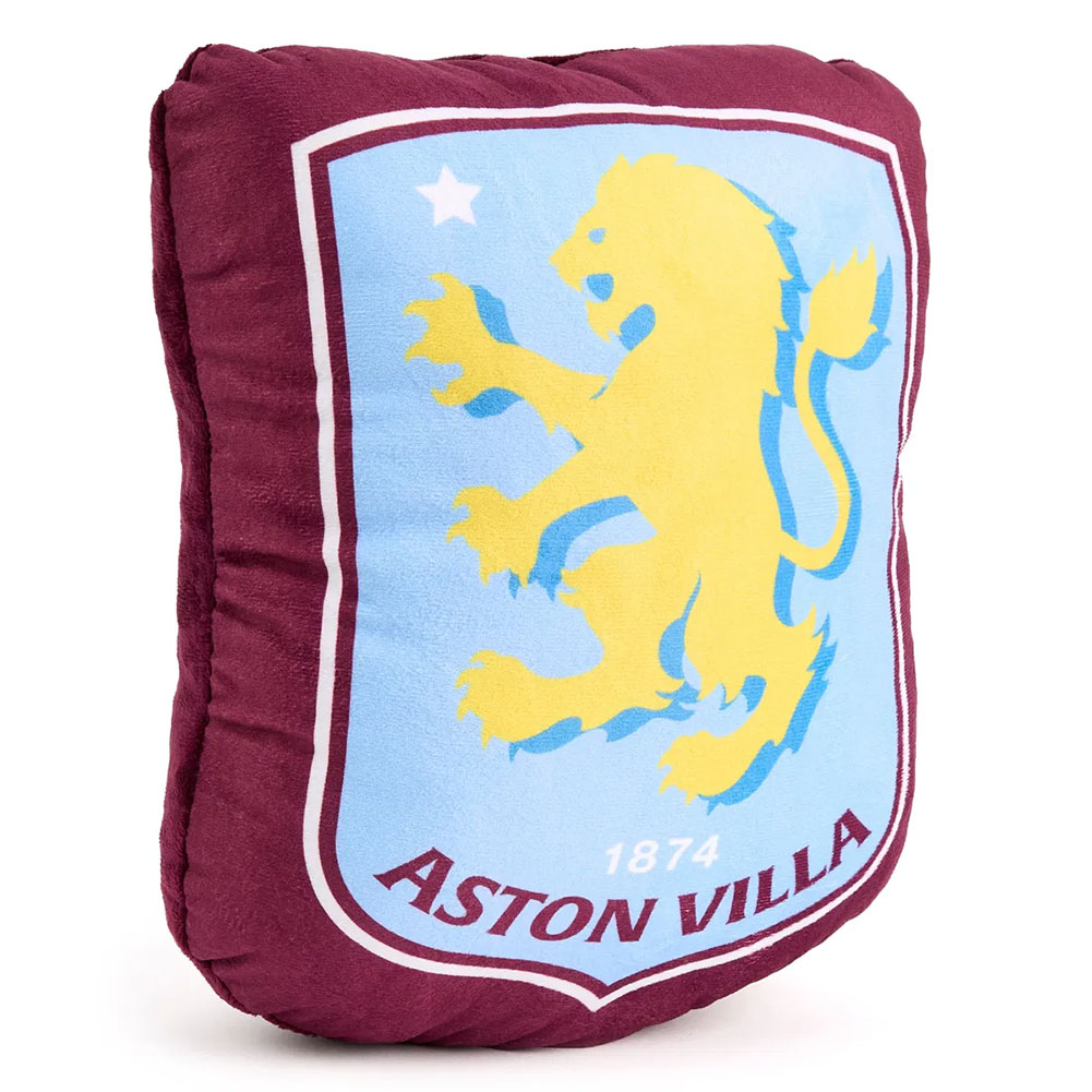 Aston Villa plush shield shape cushion with club crest