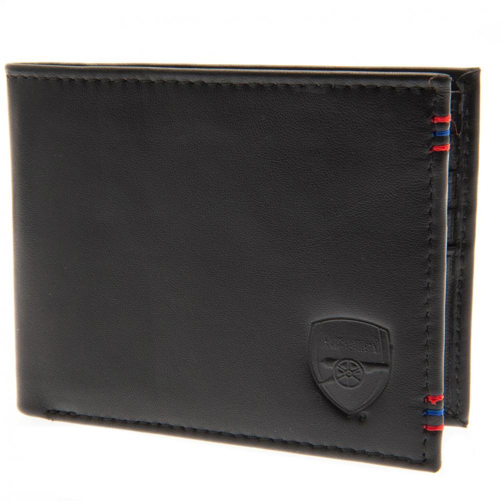 Arsenal FC The Gunners Stitched leather debossed crest wallet from The Football Gift Store