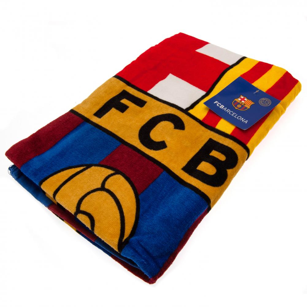 FC Barcelona Crest Striped Beach Towel - Image 3