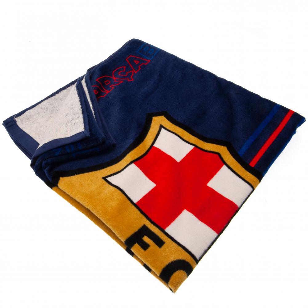 FC Barcelona Crest Navy Beach Towel - Image 2