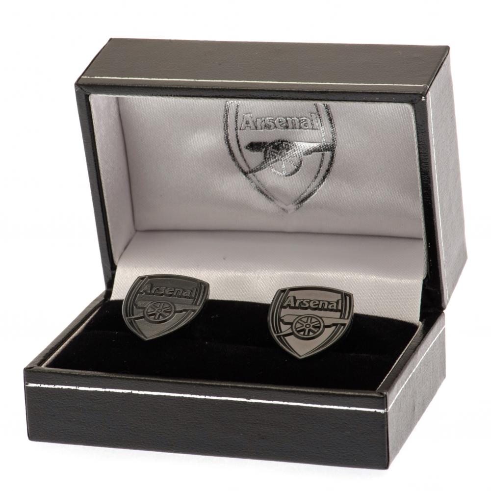Arsenal FC Black Ion Plated Crest Cufflinks - Image 2