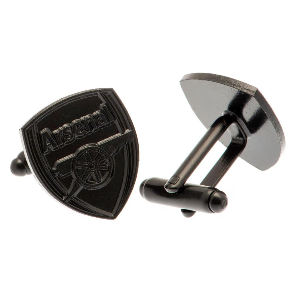Arsenal FC Black Ion Plated Crest Cufflinks