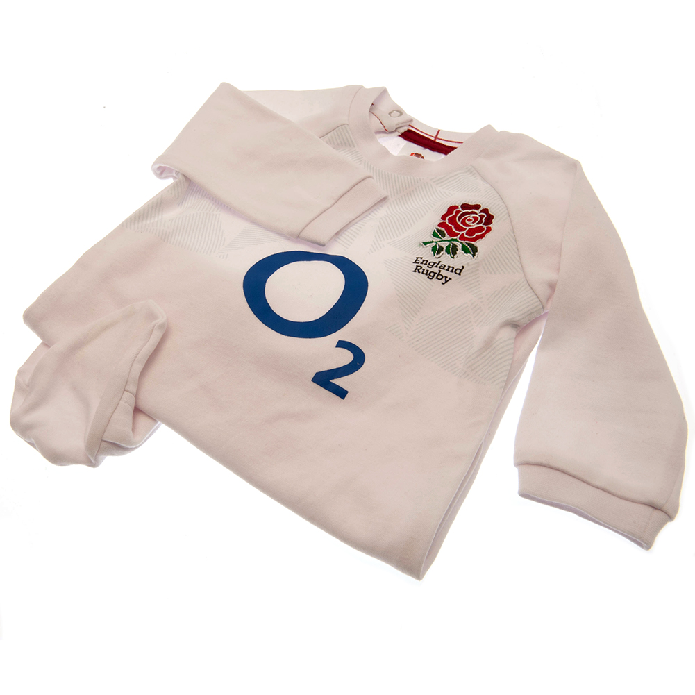 England RFU 0-3 Months White Crest Sleepsuit - Image 2