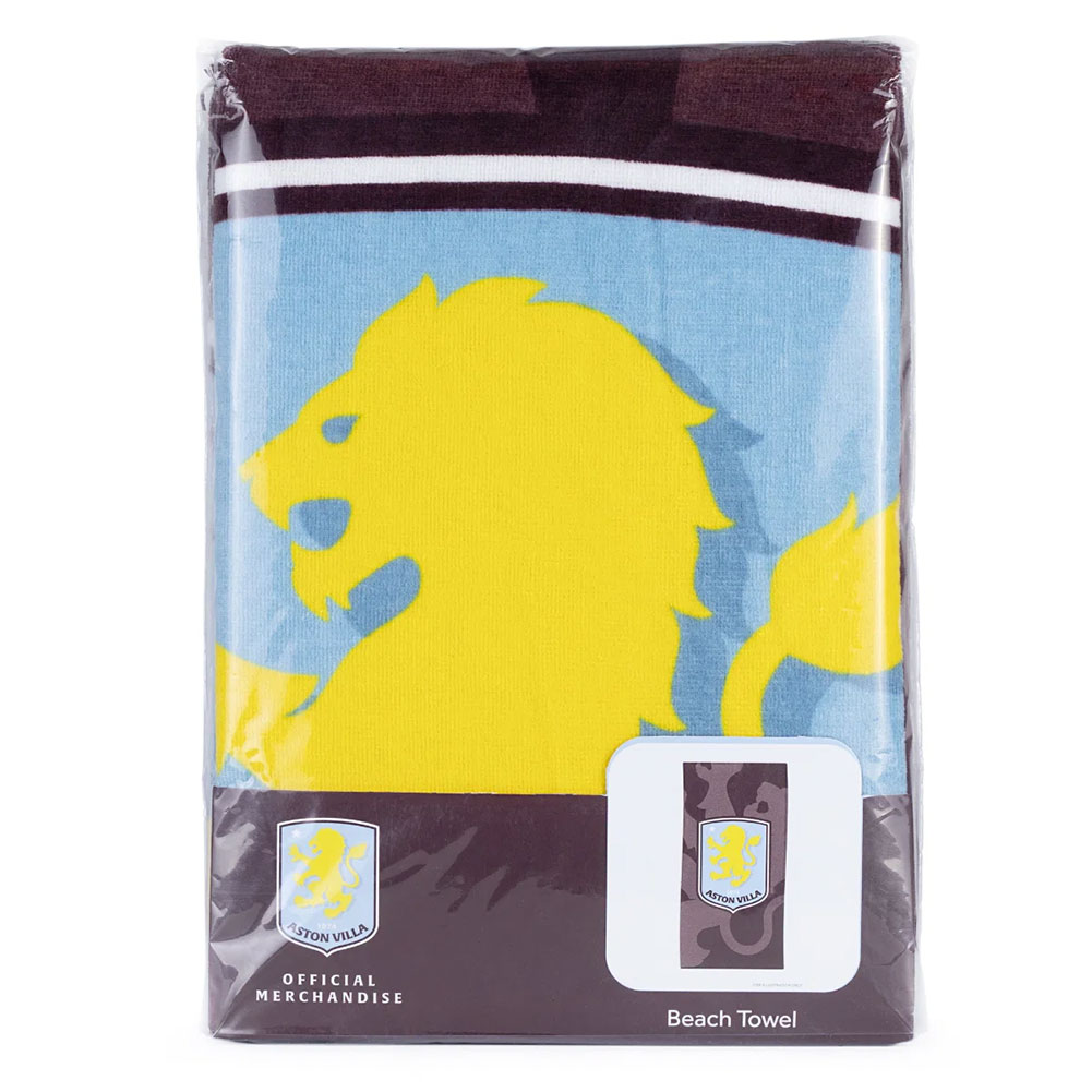 Aston Villa FC Shadow Crest Beach Towel - Image 3