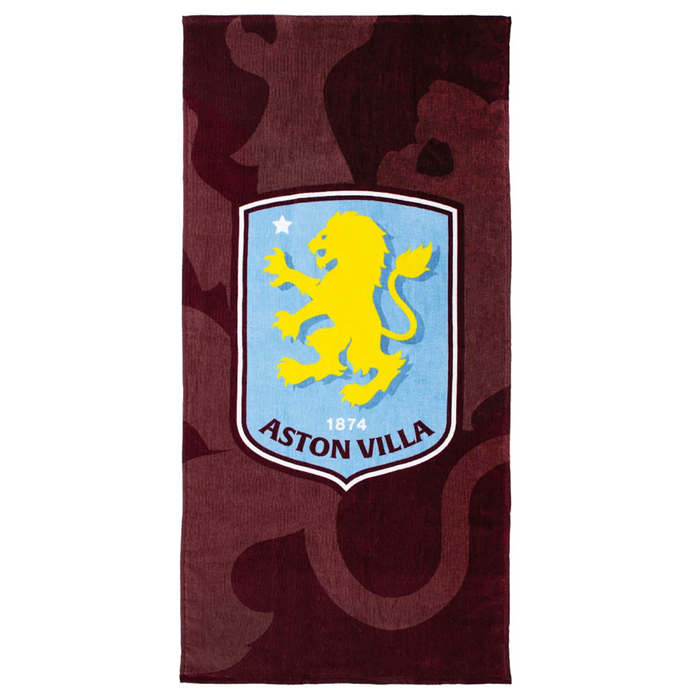Aston Villa FC Shadow Crest Beach Towel